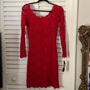 Red lace dress
